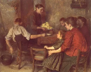The Frugal Repast by Emile Friant Oil Painting