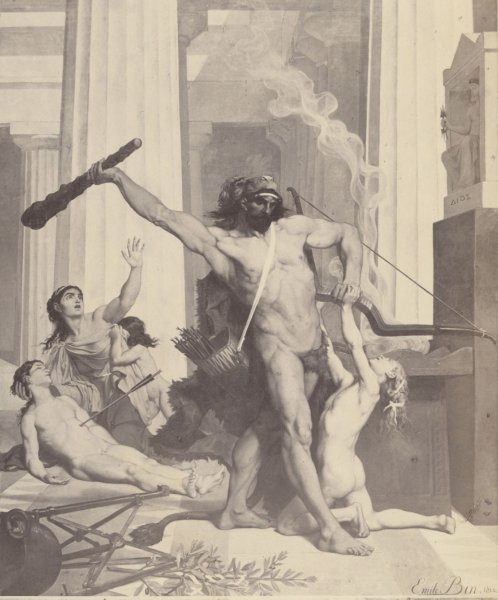 Hercules by Emile Jean-Baptiste-Phillipe Bin - Hand-Painted Oil Painting Reproduction