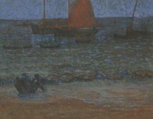 Marine Au Crepuscule by Emile Jourdan Oil Painting