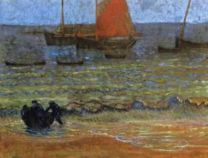 Marine View at Twilight by Emile Jourdan Oil Painting