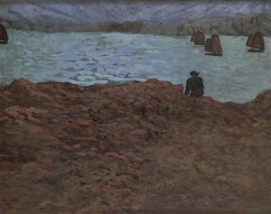 Pecheurs Et Bateau De Peche by Emile Jourdan Oil Painting