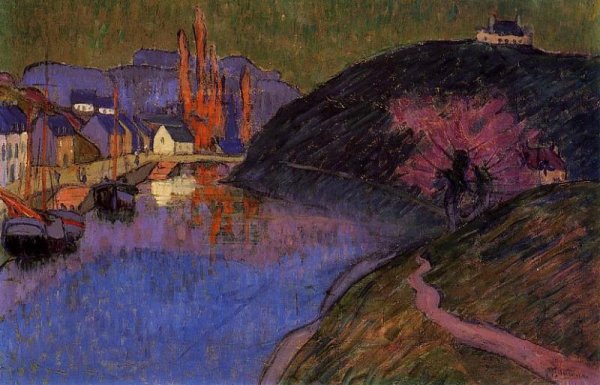 The Port of Pont-Aven by Emile Jourdan - Hand-Painted Oil Painting Reproduction
