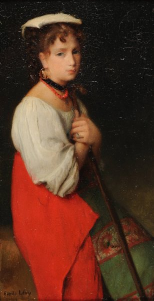Bergere italienne by Emile Levy - Hand-Painted Oil Painting Reproduction
