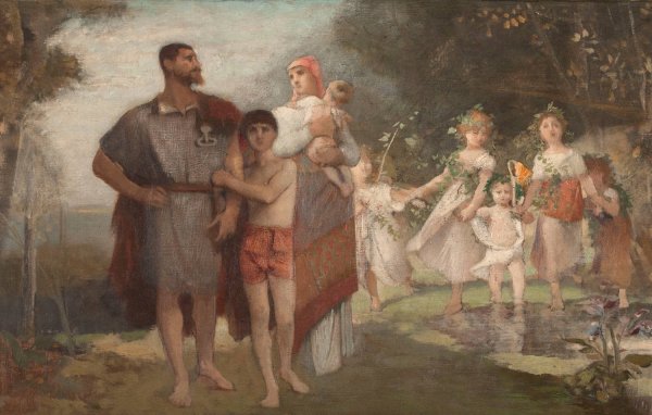 La famille  by Emile Levy - Hand-Painted Oil Painting Reproduction