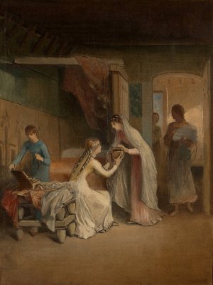 La Future epouse Recoit des Cadeaux de ses Amies by Emile Levy Oil Painting