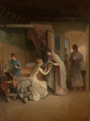 La Future epouse Recoit des Cadeaux de ses Amies by Emile Levy Oil Painting