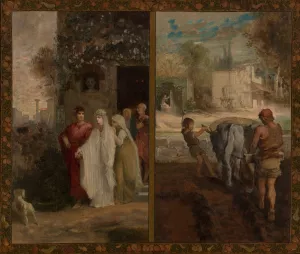 La Noce Quitte la Maison Paternelle, Le Travail by Emile Levy Oil Painting