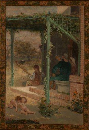 Le Repos - La Posterite by Emile Levy Oil Painting