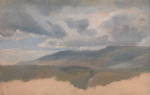 Landscape Study with Clouds by Emile Loubon Oil Painting