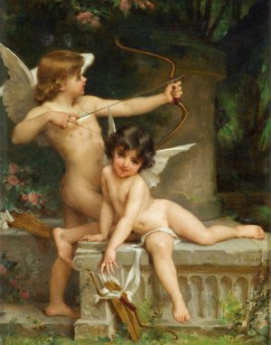 Deux Amours by Emile Munier Oil Painting