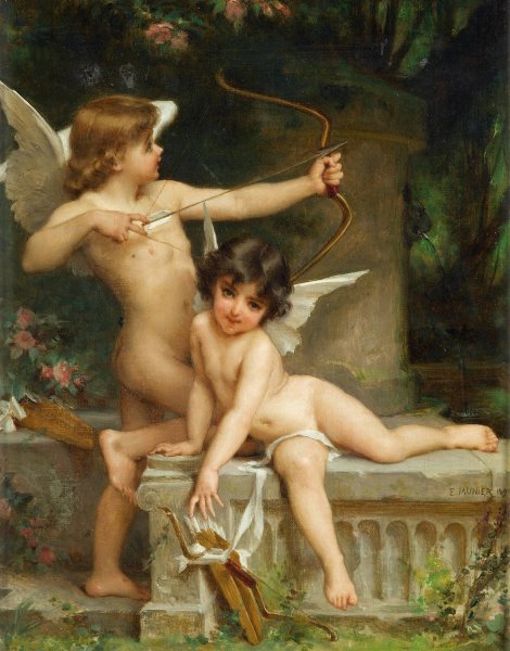 Main Product Photo of Deux Amours Painting by Emile Munier