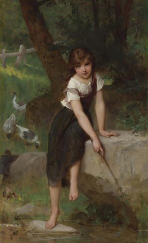 Goose Girl by Emile Munier Oil Painting