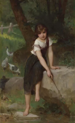 Goose Girl by Emile Munier Oil Painting