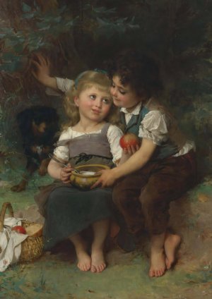 La Jatte De Lait by Emile Munier Oil Painting