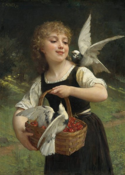 Messenger Of Love  by Emile Munier - Hand-Painted Oil Painting Reproduction