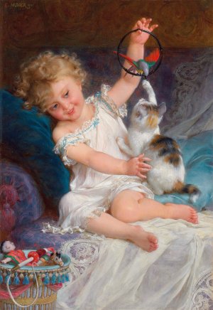 Playtime by Emile Munier Oil Painting