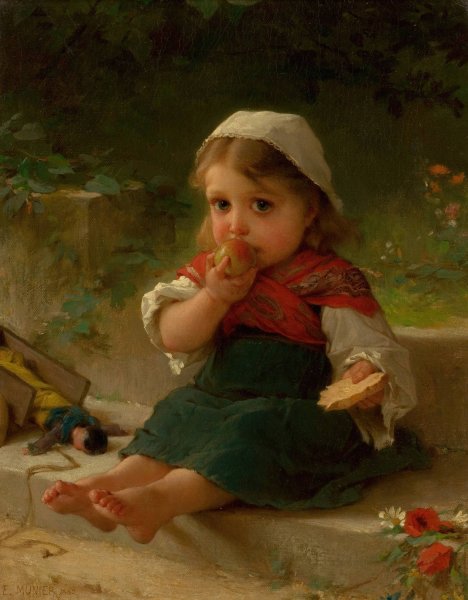 Main Product Photo of Portrait of a Child  Painting by Emile Munier