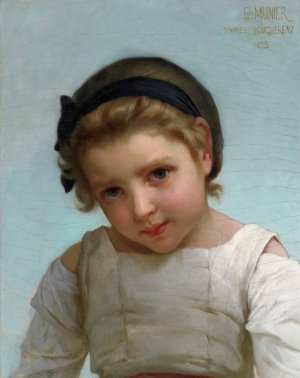 Portrait Of A Young Girl by Emile Munier Oil Painting