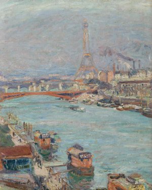 La Seine a Paris, La Tour Eiffel, Le Jour by Emile Othon Friesz Oil Painting