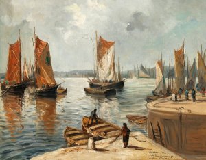 Port normand by Emile Othon Friesz Oil Painting