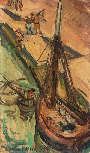 Segelkutter an der Kaimauer by Emile Othon Friesz Oil Painting