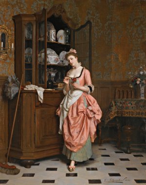 The Aperitif by Emile-Pierre Metzmacher Oil Painting