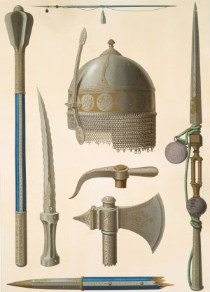 Arabesques; armes de Toman-Bay; ensembles et details by Emile Prisse D'Avennes Oil Painting