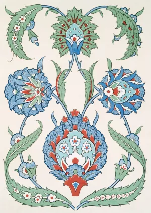 Arabesques; etudes de feuilles and de fleurons peints sur faience by Emile Prisse D'Avennes Oil Painting