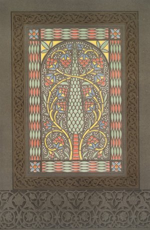 Arabesques; Gama el-Seydeh Zeynab; chemsah ou vitrail en platre ajoure Oil painting by Emile Prisse D'Avennes