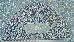 Arabesques; mosquee cathedrale de Qous; typan et ecoincons en faience by Emile Prisse D'Avennes Oil Painting