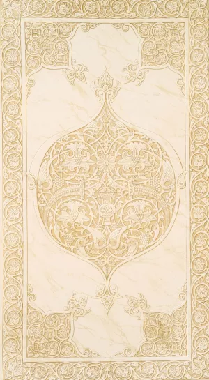 Arabesques; mosquee de Qaouam el-Dyn; panneau en marbre by Emile Prisse D'Avennes Oil Painting