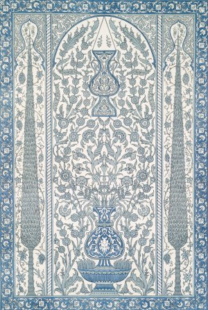 Arabesques; mosquee d'Ibrahym Agha; pseudo-mihrab en faience Oil painting by Emile Prisse D'Avennes