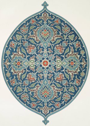 Arabesques; panneau ovoide de faience by Emile Prisse D'Avennes Oil Painting