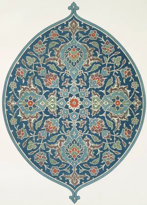 Arabesques; panneau ovoide de faience by Emile Prisse D'Avennes Oil Painting