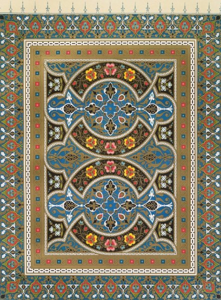 Main Product Photo of Derniere page d'un Qoran de la mosquee de soultan Barqouq  Painting by Emile Prisse D'Avennes