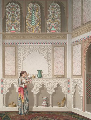 Maison Sidi Youcouf Adami; salon superieur by Emile Prisse D'Avennes Oil Painting