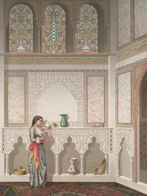 Maison Sidi Youcouf Adami; salon superieur by Emile Prisse D'Avennes Oil Painting