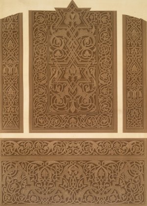 Mosquee cathedrale de Qous; details des boiseries du mimbar by Emile Prisse D'Avennes Oil Painting