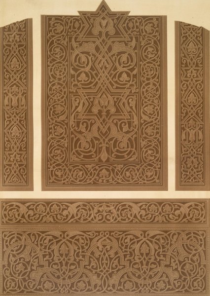 Main Product Photo of Mosquee cathedrale de Qous; details des boiseries du mimbar  Painting by Emile Prisse D'Avennes