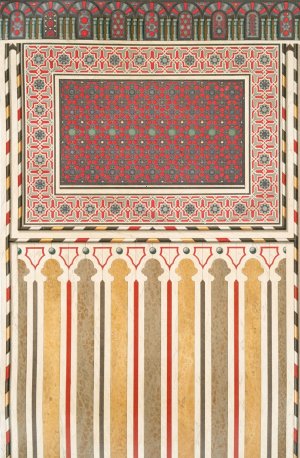 Mosquee d'El-Bordeyny; developpement de la mosaique du mihrab Oil painting by Emile Prisse D'Avennes