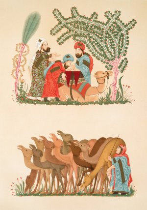 Scenes diverses, tirees des Seances de Hariry by Emile Prisse D'Avennes Oil Painting