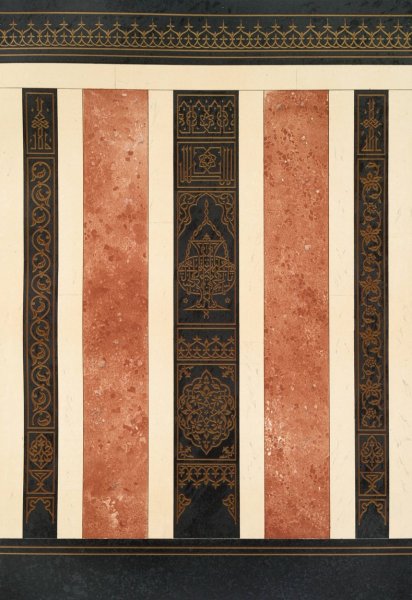 Main Product Photo of Tombeau du soultan Qansou el-Ghoury. Lambris en marbre XVIe. siecle)  Painting by Emile Prisse D'Avennes