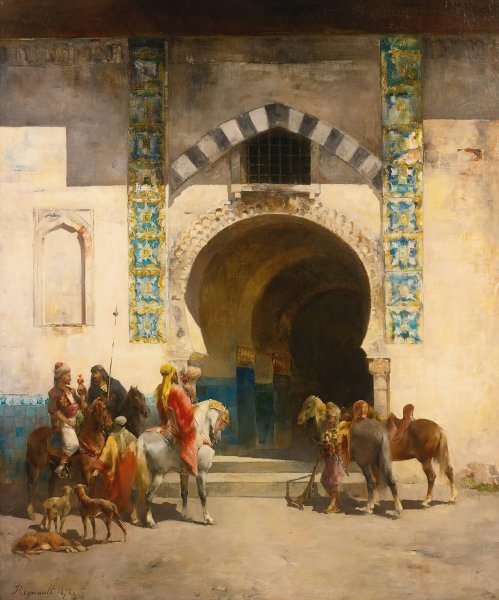 Depart Pour La Chasse Au Faucon by Emile Regnault De Maulmain - Hand-Painted Oil Painting Reproduction