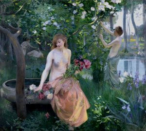 Spring by Emile-Rene Menard Oil Painting