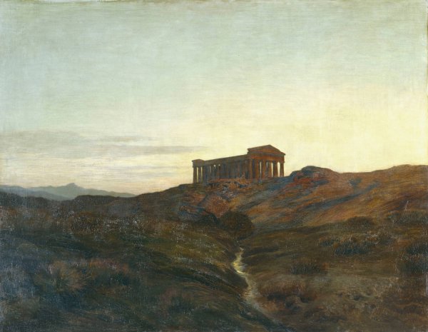 Main Product Photo of Terre antique, le temple  Painting by Emile-Rene Menard