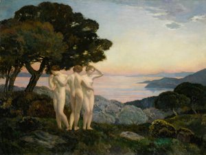 The Three Graces by Emile-Rene Menard Oil Painting