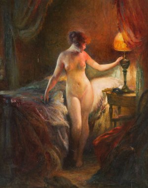 In the boudoir by Emile Tabary Oil Painting