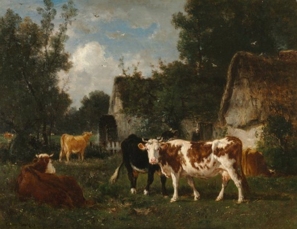 The Mill  by Emile Van Marcke - Hand-Painted Oil Painting Reproduction