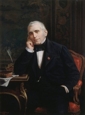 Portrait d'Eugene Scribe by Emile Vernet-Lecomte Oil Painting