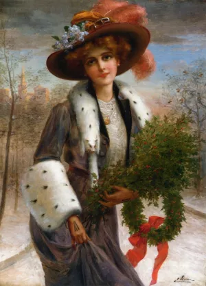 Seasons Greetings by Emile Vernon - Oil Painting Reproduction